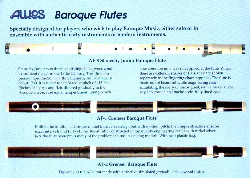 Aulos Baroque Flutes.