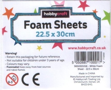 Foam Sheet Label